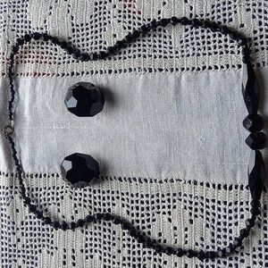 Black Costume jewelry necklace and earrings